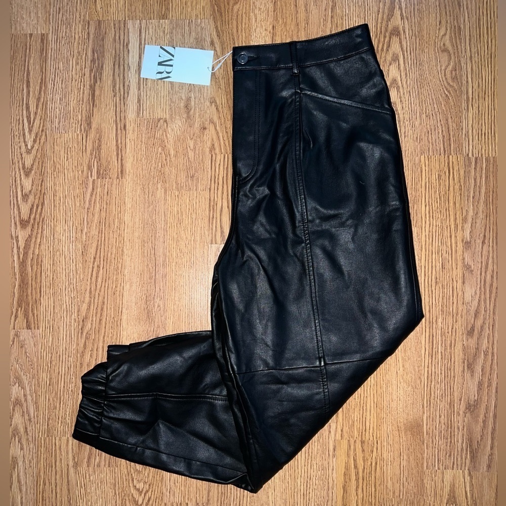 Zara Leather Joggers